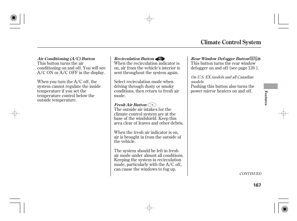 Climate control system | HONDA 2012 Insight User Manual | Page 173 / 418