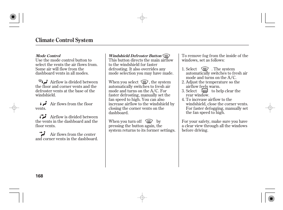Climate control system | HONDA 2012 Insight User Manual | Page 174 / 418