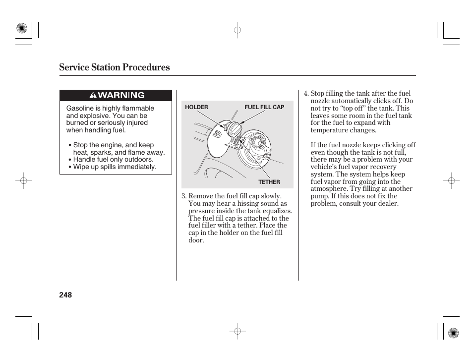 Service station procedures | HONDA 2012 Insight User Manual | Page 254 / 418