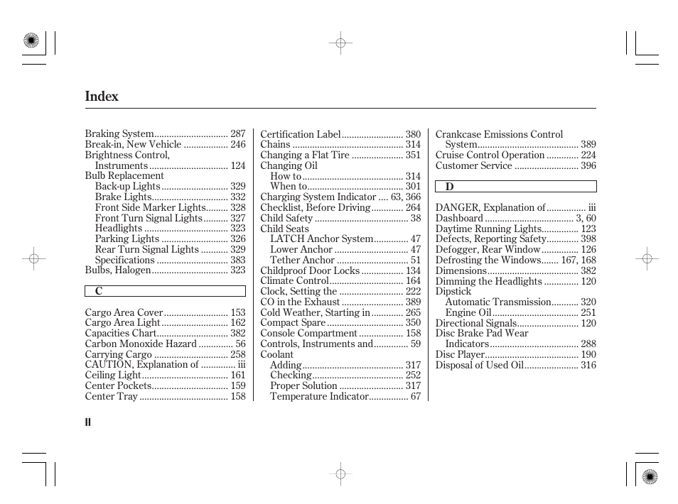 Index | HONDA 2012 Insight User Manual | Page 408 / 418