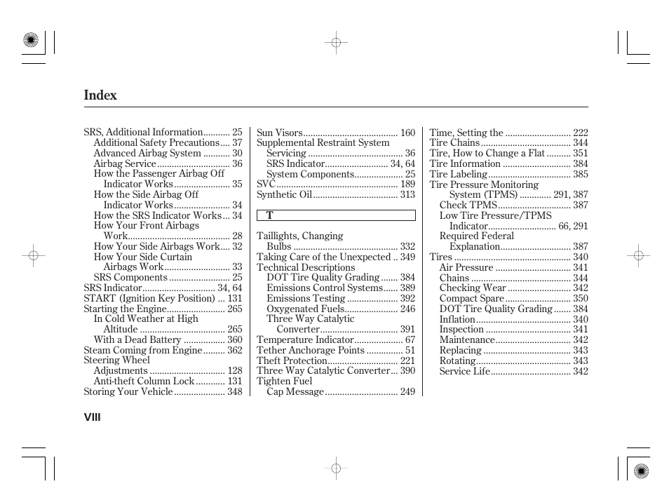 Index | HONDA 2012 Insight User Manual | Page 414 / 418