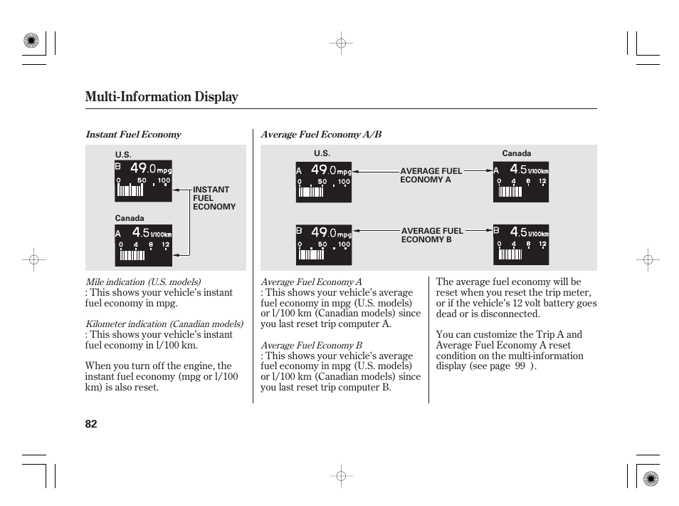 Multi-information display | HONDA 2012 Insight User Manual | Page 88 / 418