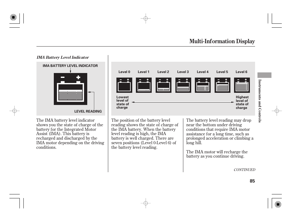 Multi-information display | HONDA 2012 Insight User Manual | Page 91 / 418