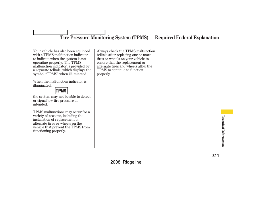 HONDA 2008 Ridgeline User Manual | Page 315 / 341