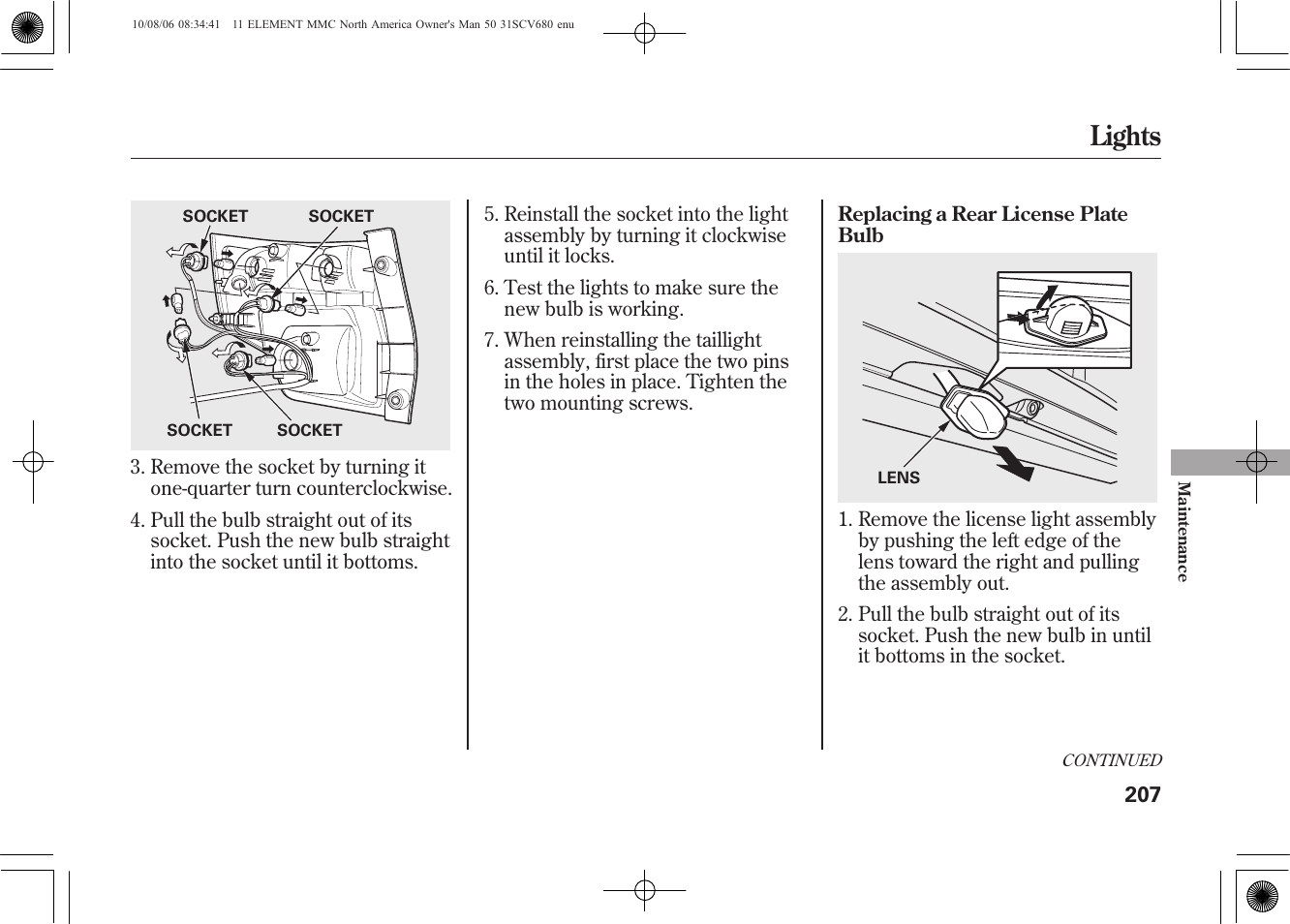 Lights | HONDA 2011 Element User Manual | Page 213 / 286
