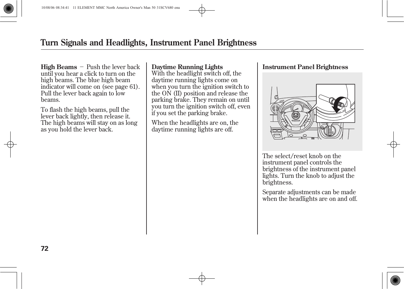 HONDA 2011 Element User Manual | Page 78 / 286