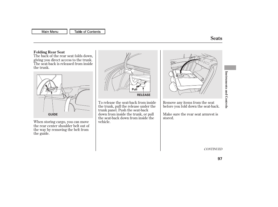 Seats, 2011 accord sedan | HONDA 2011 Accord Sedan User Manual | Page 100 / 454