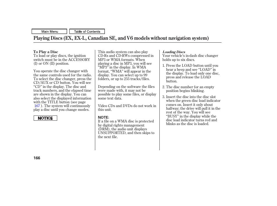 HONDA 2011 Accord Sedan User Manual | Page 169 / 454