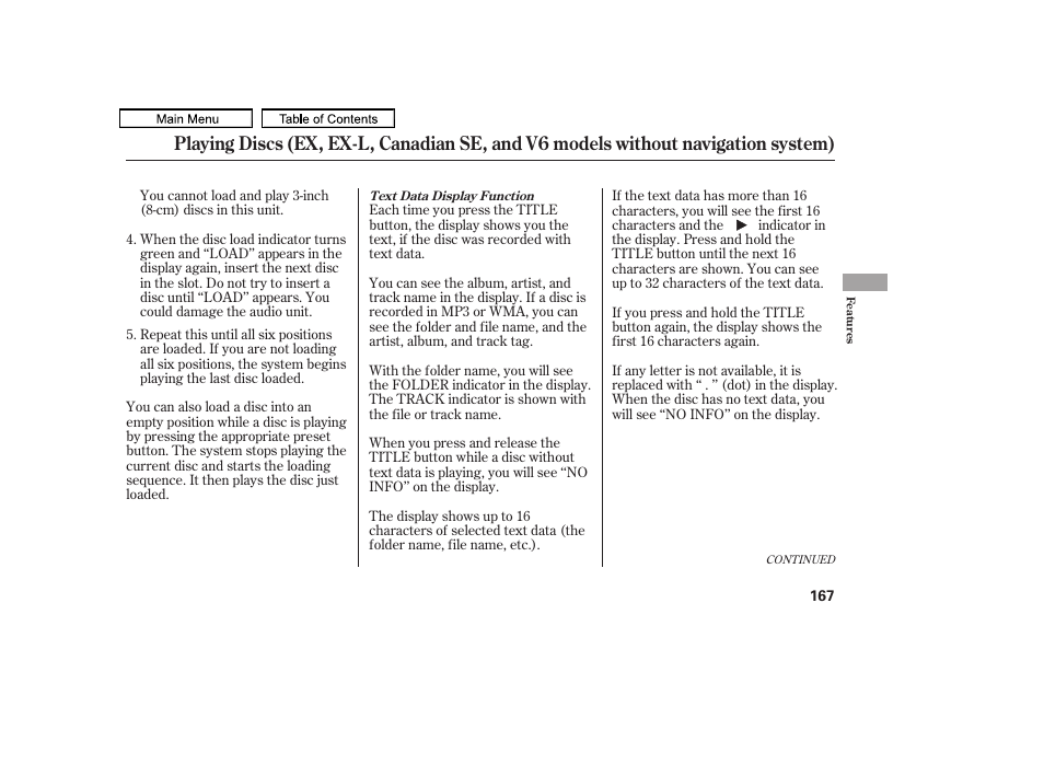 HONDA 2011 Accord Sedan User Manual | Page 170 / 454