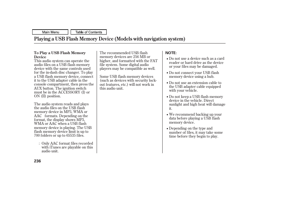 HONDA 2011 Accord Sedan User Manual | Page 239 / 454