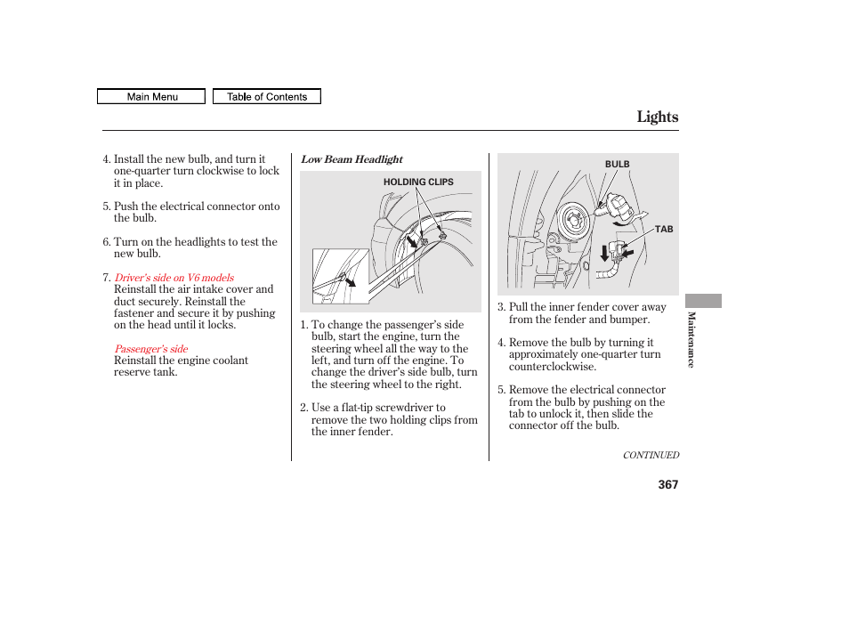 Lights | HONDA 2011 Accord Sedan User Manual | Page 370 / 454