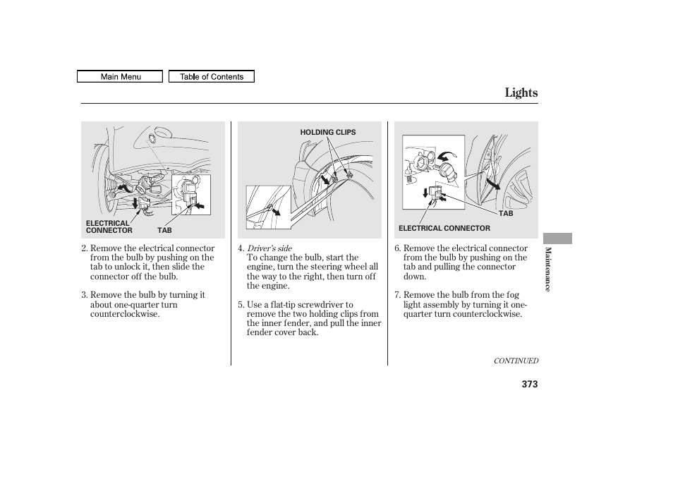 Lights, 2011 accord sedan | HONDA 2011 Accord Sedan User Manual | Page 376 / 454