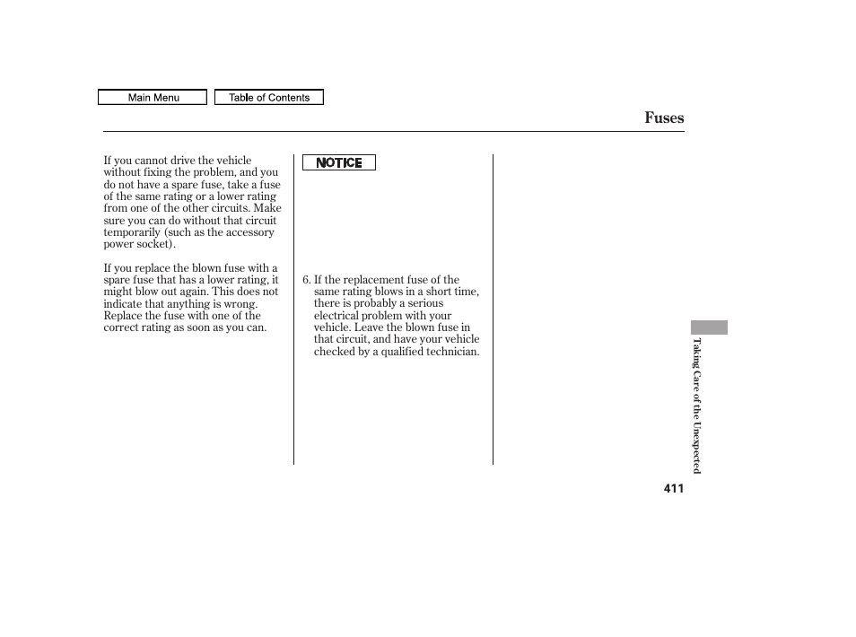 Fuses, 2011 accord sedan | HONDA 2011 Accord Sedan User Manual | Page 414 / 454