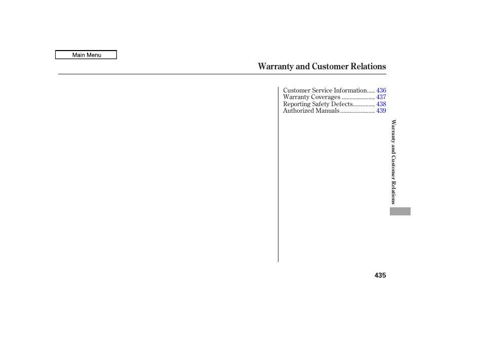 Warranty and customer relations, 2011 accord sedan | HONDA 2011 Accord Sedan User Manual | Page 438 / 454