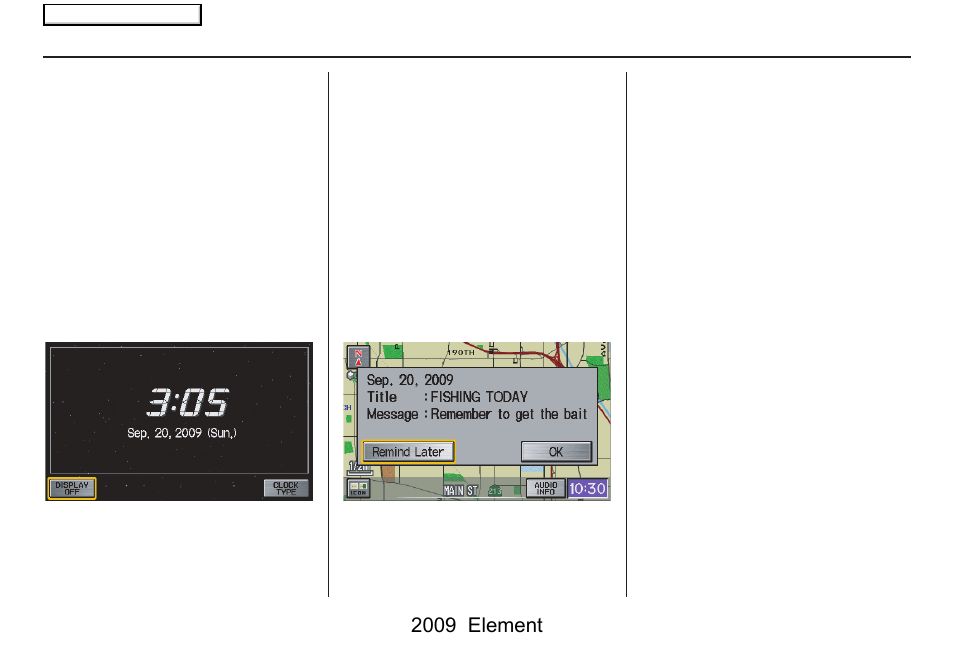 Getting started, 2009 element | HONDA 2009 Element Navigation User Manual | Page 17 / 150