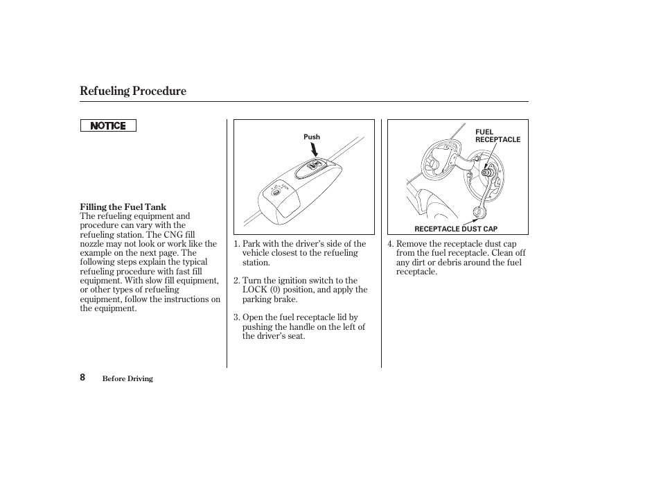 Refueling procedure | HONDA 2011 Civic GX User Manual | Page 10 / 36