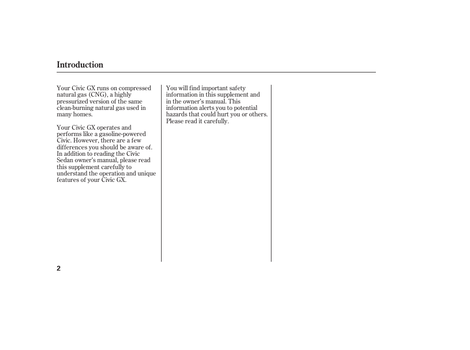 Introduction | HONDA 2011 Civic GX User Manual | Page 4 / 36