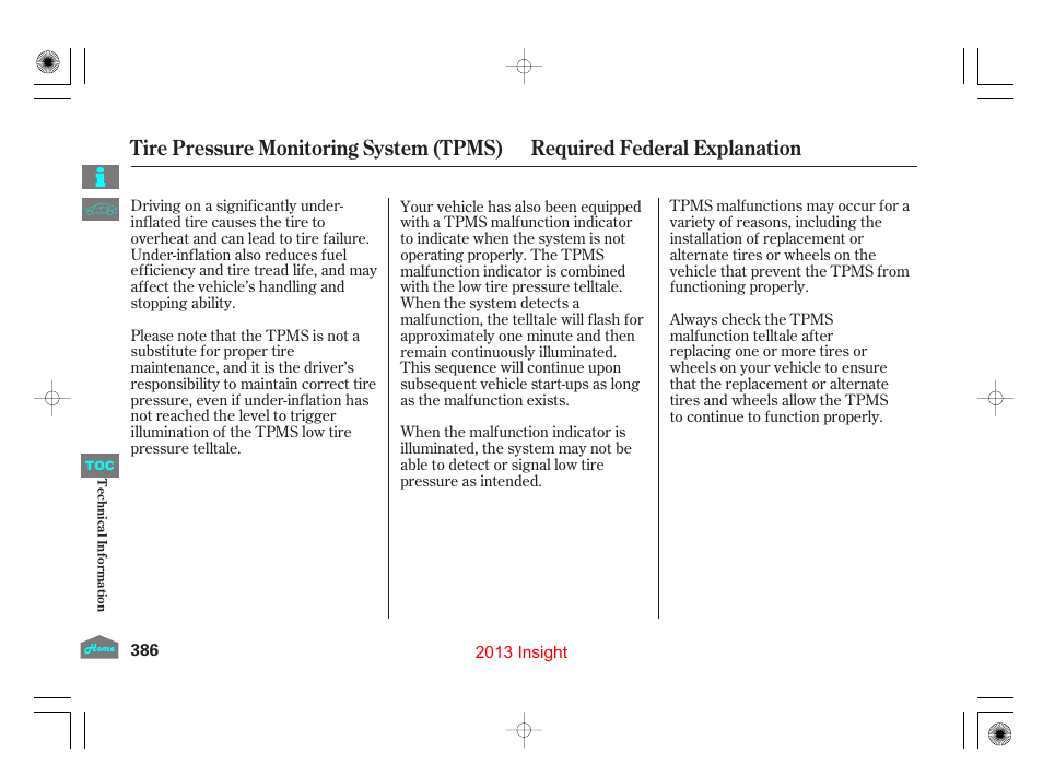 HONDA 2013 Insight User Manual | Page 389 / 411