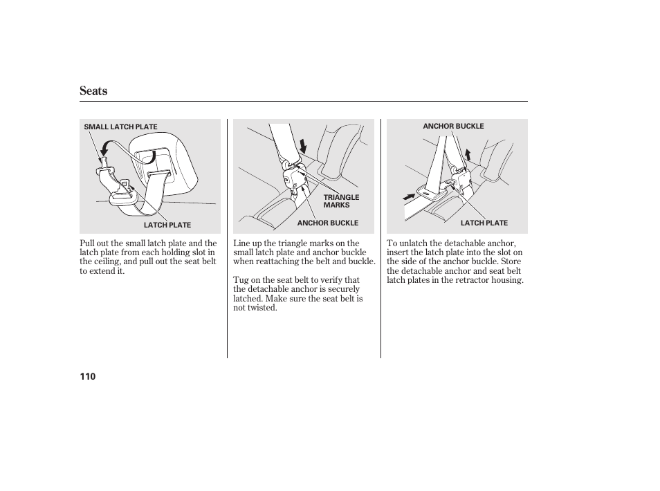 Seats | HONDA 2011 CR-V User Manual | Page 116 / 446