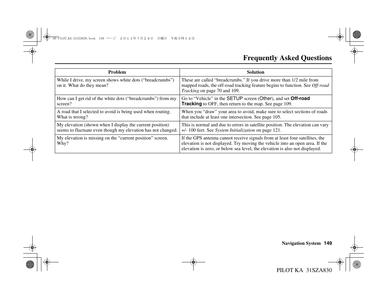 Frequently asked questions | HONDA 2012 Pilot Navigation User Manual | Page 150 / 179