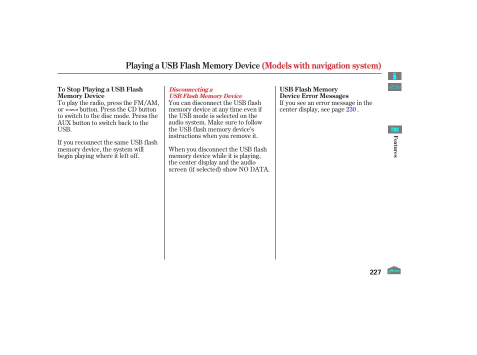 HONDA 2012 Accord Crosstour User Manual | Page 231 / 435