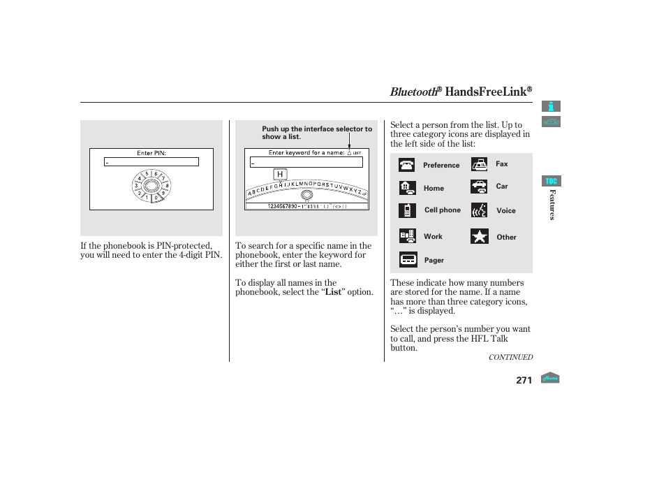 Handsfreelink, Bluetooth, 2012 crosstour | HONDA 2012 Accord Crosstour User Manual | Page 275 / 435