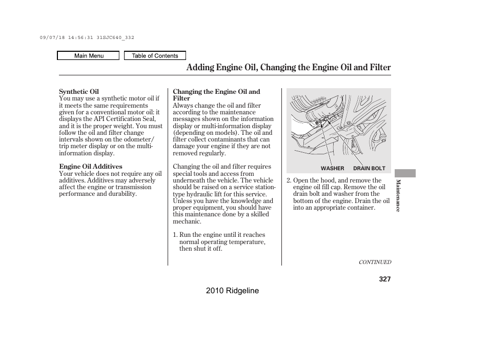 HONDA 2010 Ridgeline User Manual | Page 331 / 423