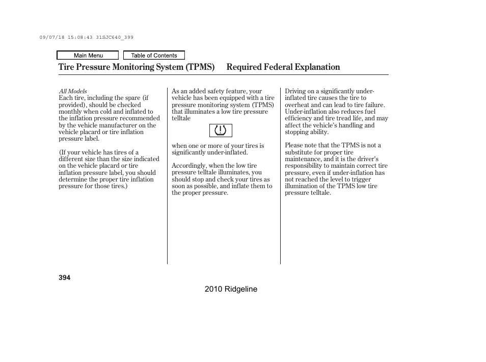 HONDA 2010 Ridgeline User Manual | Page 398 / 423