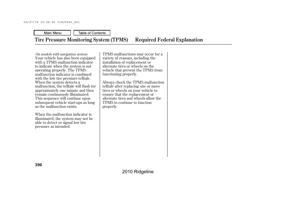 HONDA 2010 Ridgeline User Manual | Page 400 / 423