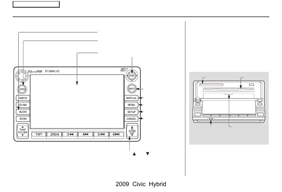 Getting started, 2009 civic hybrid, System controls | HONDA 2009 Civic Hybrid Navigation User Manual | Page 10 / 152