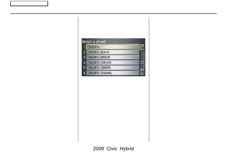 Entering a destination, 2009 civic hybrid | HONDA 2009 Civic Hybrid Navigation User Manual | Page 31 / 152