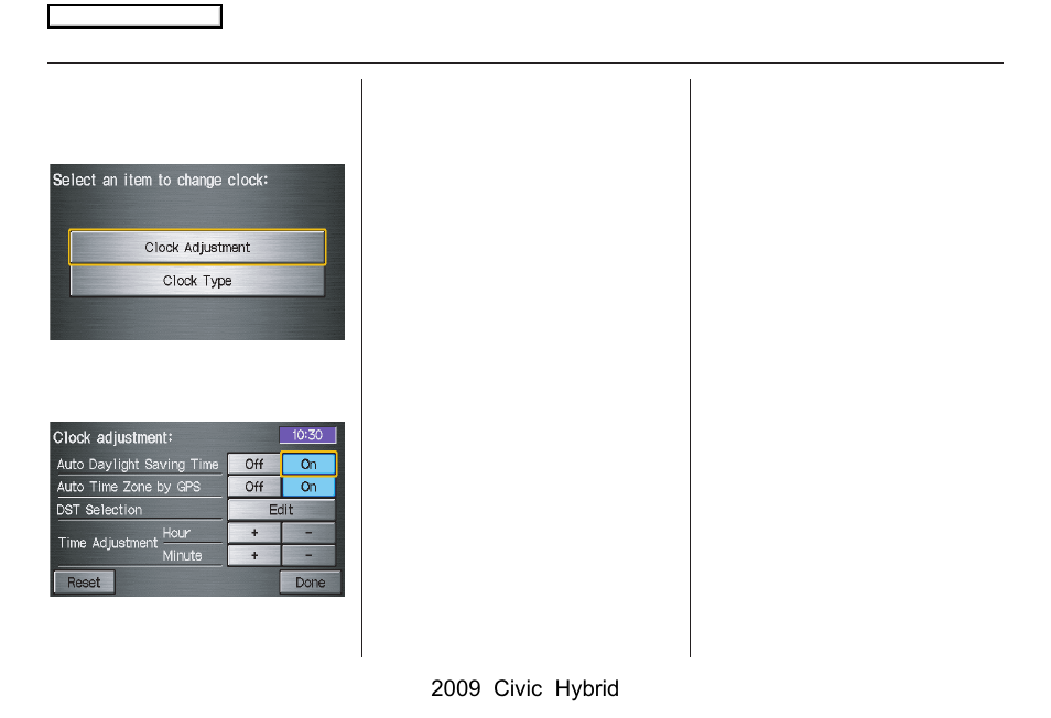 System setup, 2009 civic hybrid | HONDA 2009 Civic Hybrid Navigation User Manual | Page 94 / 152