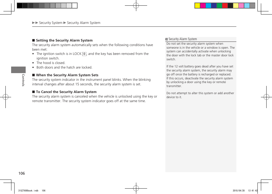2011 cr-z | HONDA 2011 CR-Z User Manual | Page 107 / 332