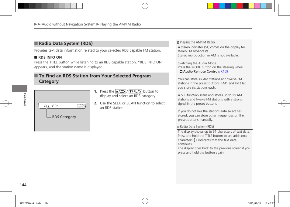 2011 cr-z | HONDA 2011 CR-Z User Manual | Page 145 / 332