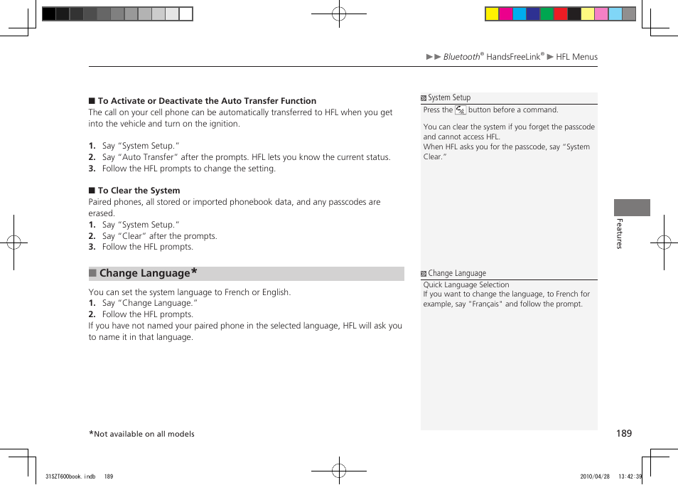 2011 cr-z | HONDA 2011 CR-Z User Manual | Page 190 / 332