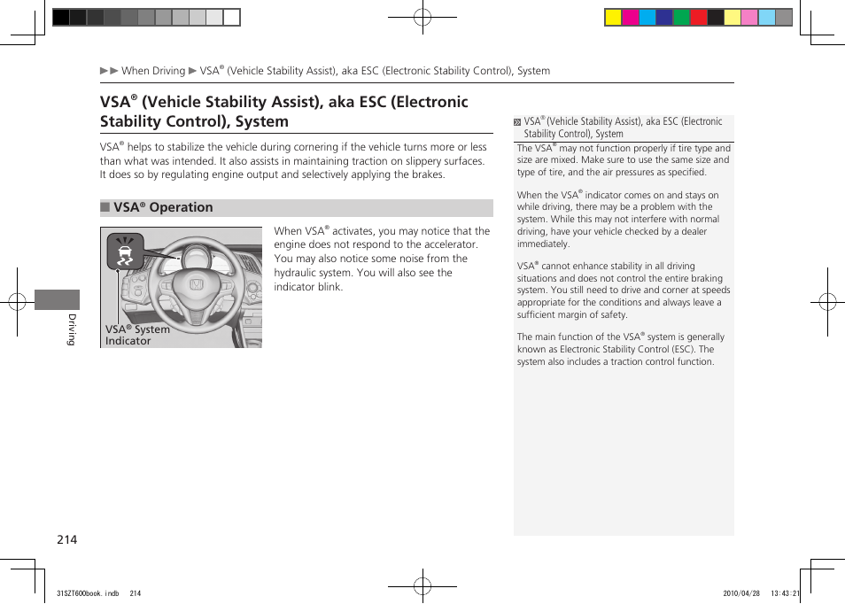 System, P.214, 2011 cr-z | Operation | HONDA 2011 CR-Z User Manual | Page 215 / 332