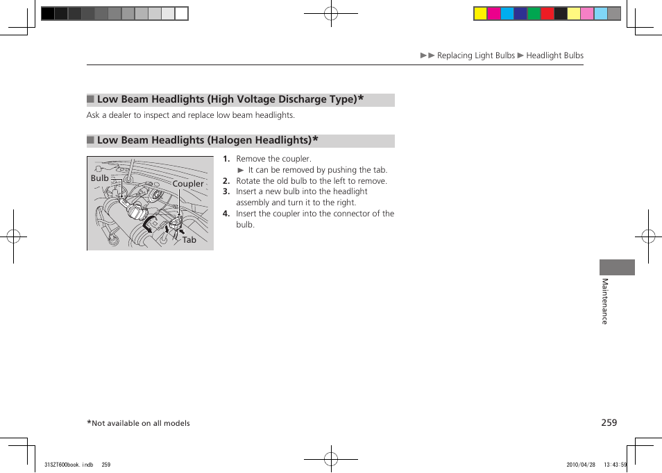HONDA 2011 CR-Z User Manual | Page 260 / 332