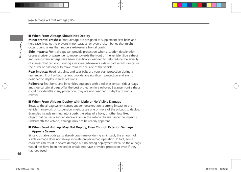 2011 cr-z | HONDA 2011 CR-Z User Manual | Page 47 / 332