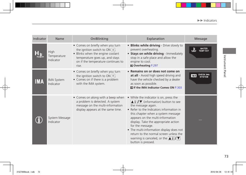 2011 cr-z | HONDA 2011 CR-Z User Manual | Page 74 / 332