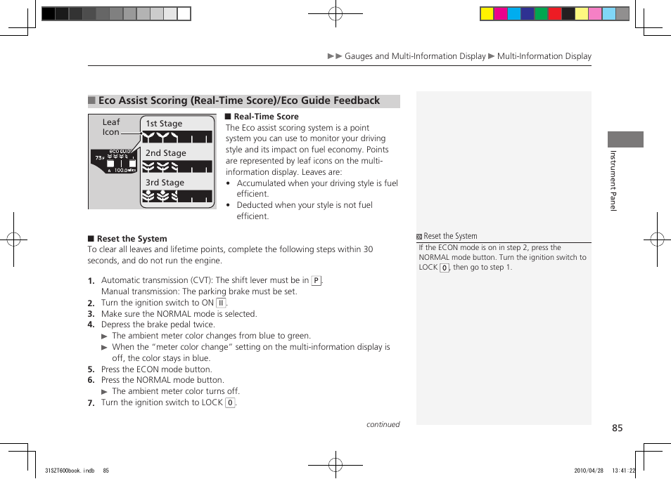 P.85, 2011 cr-z | HONDA 2011 CR-Z User Manual | Page 86 / 332