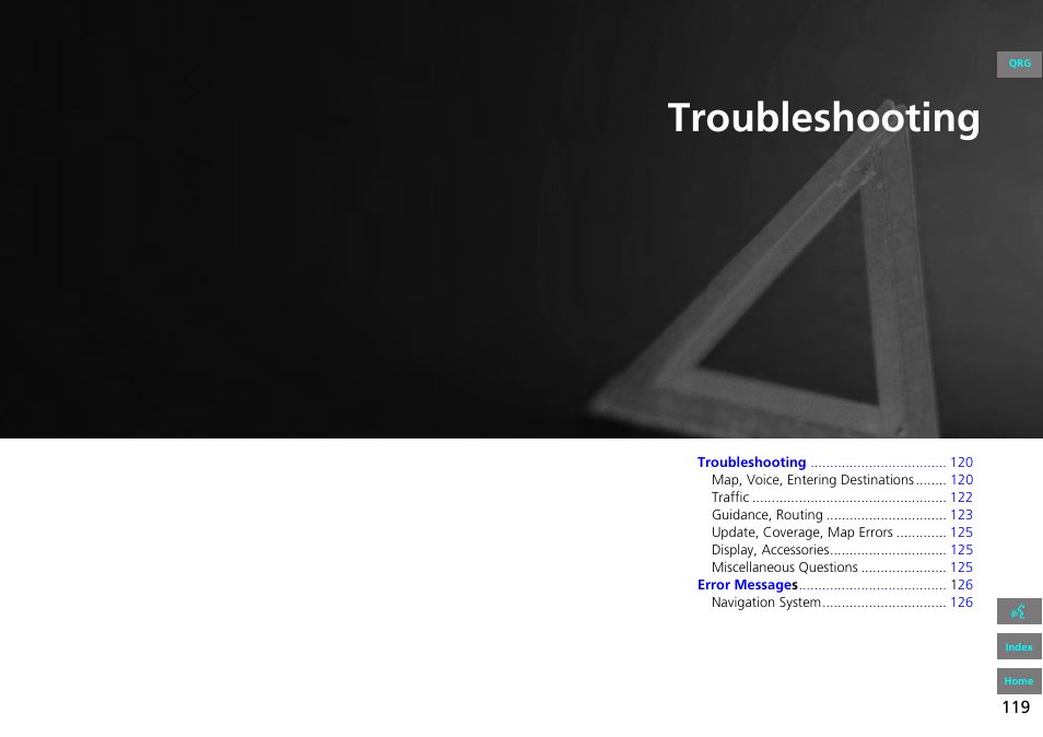 2 troubleshooting p. 119, P.119, P119) | Troubleshooting | HONDA 2013 Accord Navigation User Manual | Page 120 / 152