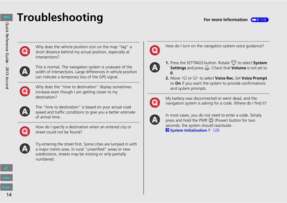 Troubleshooting | HONDA 2013 Accord Navigation User Manual | Page 15 / 152
