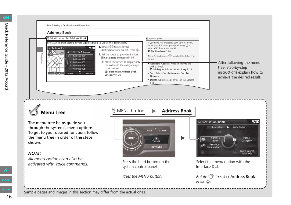 HONDA 2013 Accord Navigation User Manual | Page 17 / 152