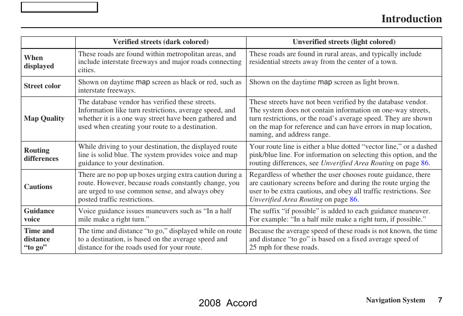 Introduction, 2008 accord | HONDA 2008 Accord Navigation User Manual | Page 7 / 148