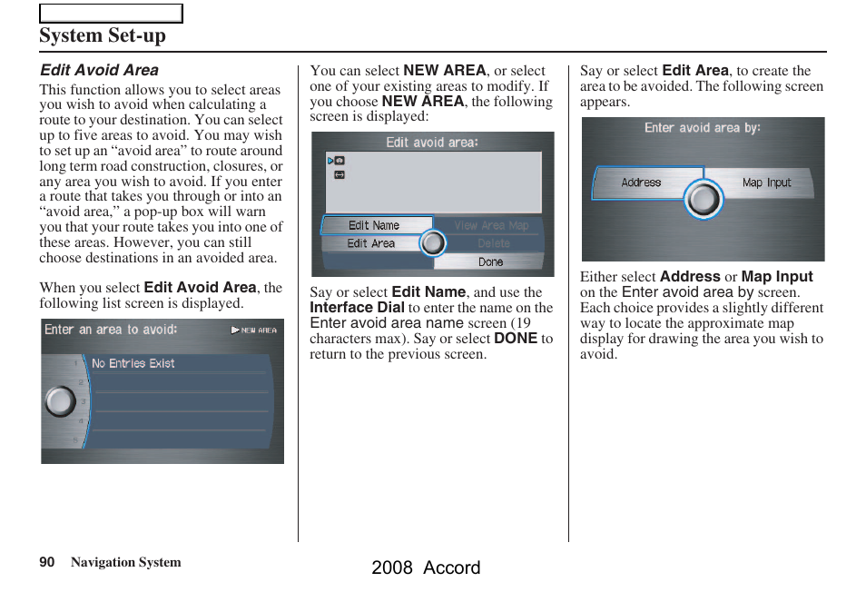 System set-up, 2008 accord | HONDA 2008 Accord Navigation User Manual | Page 90 / 148