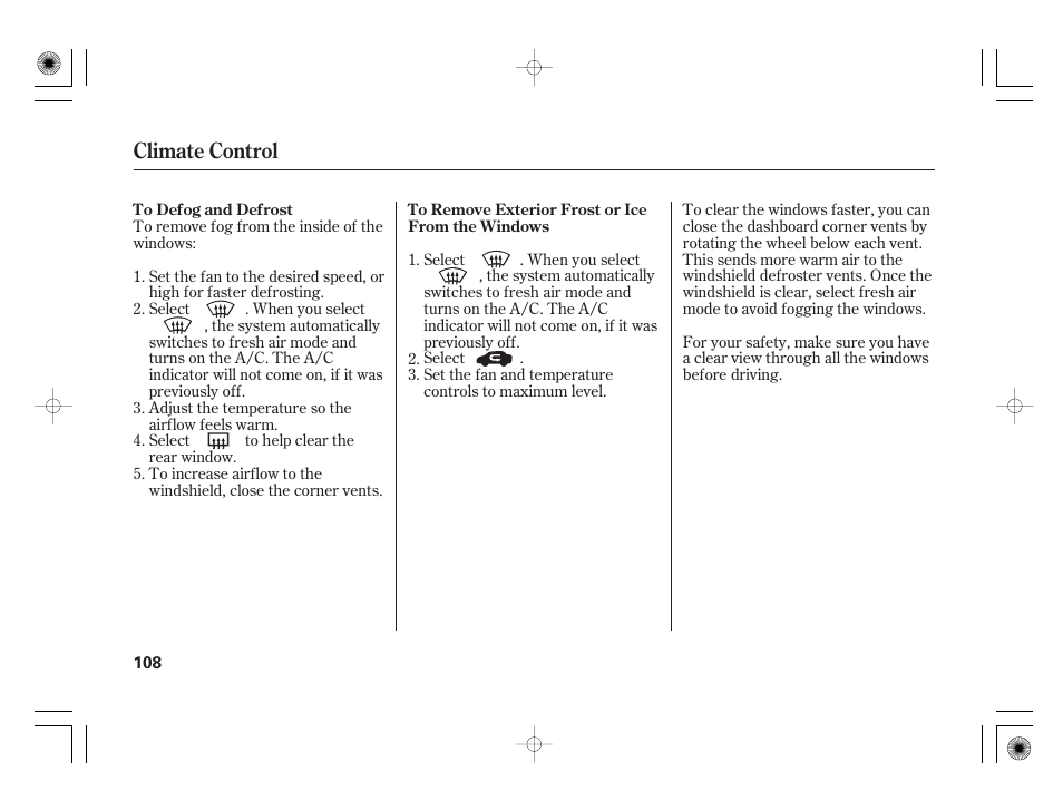 Climate control | HONDA 2011 Civic Hybrid User Manual | Page 114 / 374