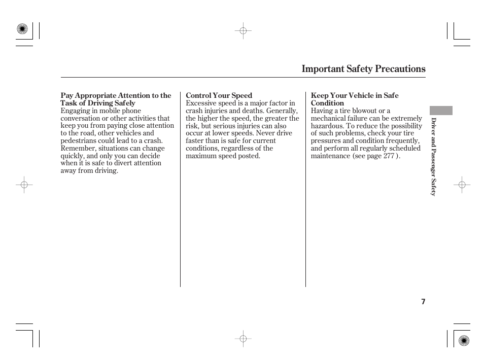 Important safety precautions | HONDA 2011 Civic Hybrid User Manual | Page 13 / 374