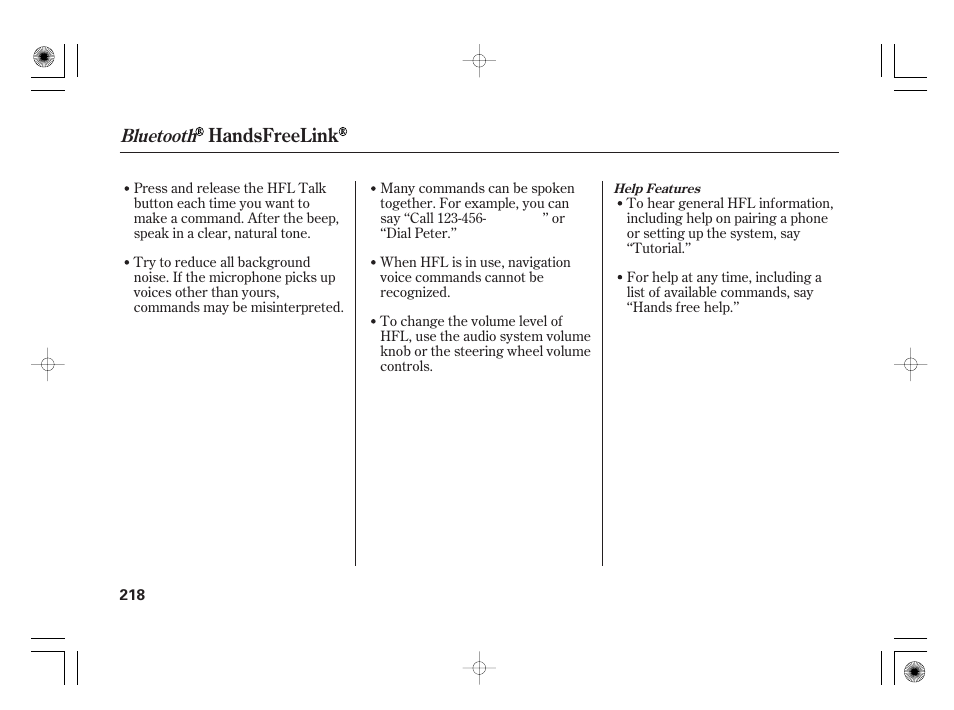 Handsfreelink, Bluetooth | HONDA 2011 Civic Hybrid User Manual | Page 224 / 374