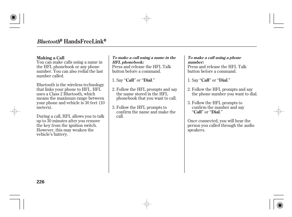 Handsfreelink, Bluetooth | HONDA 2011 Civic Hybrid User Manual | Page 232 / 374