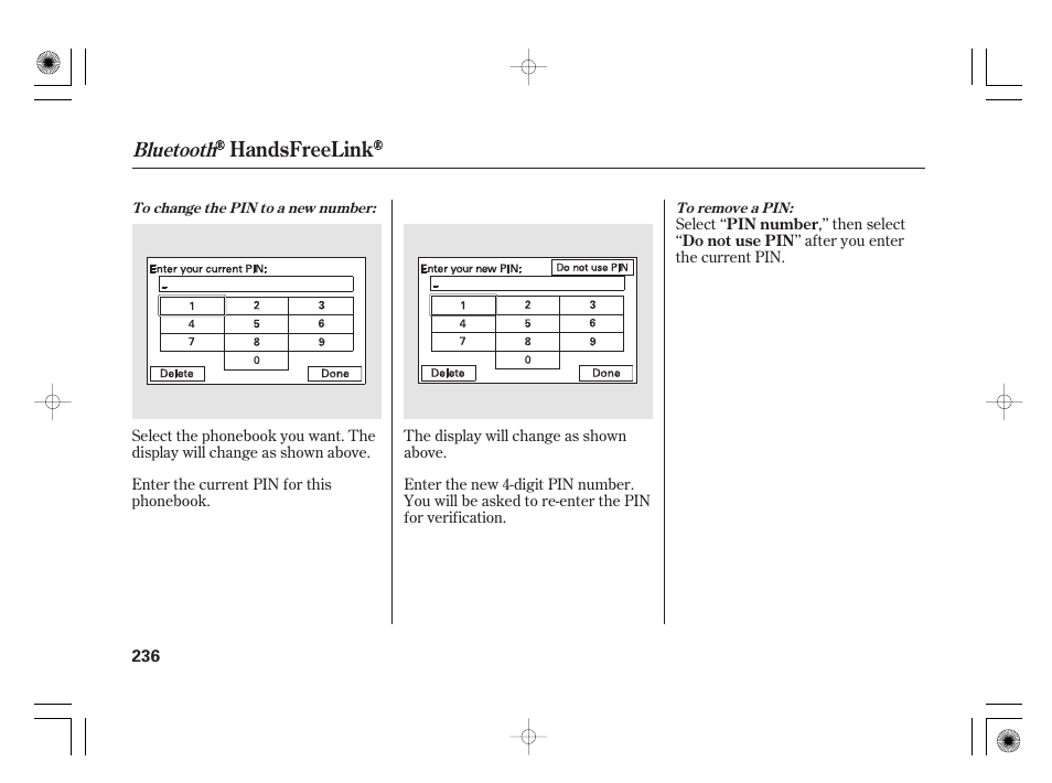 Handsfreelink, Bluetooth | HONDA 2011 Civic Hybrid User Manual | Page 242 / 374